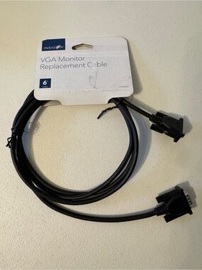 Insignia Black VGA Monitor Replacement Cable - 6'
